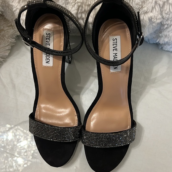 Steve Madden Black Crystal Dress Sandals - Picture 3 of 7